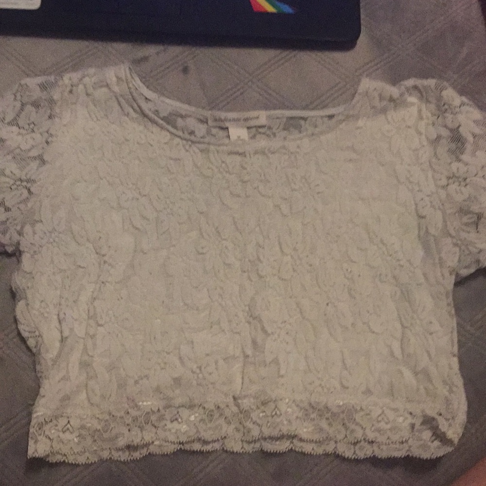 White Lace Crop Top